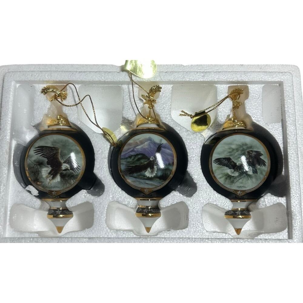Vtg Bradford Edition on Eagles Wings Heirloom Porcelain Ornament Collection 2001